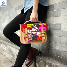 Load image into Gallery viewer, Women's Messenger bag real leather ART ALEC Monopaly Graffiti customized Handbag handmake Painted bag women Genuine leather Bags