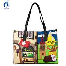 Load image into Gallery viewer, Sweden Women Bags Leather Patchwork Embroidery Handbags Shoulder Bags Cross Body Bag Braccialini Handmade Cartoon
