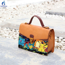 Load image into Gallery viewer, NEW Real leather Women's Messenger bag Graffiti Japan Anime Poke Pikac Girls bag Handbag printing bag women Genuine leather Bags