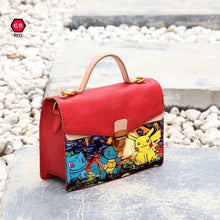 Load image into Gallery viewer, NEW Real leather Women's Messenger bag Graffiti Japan Anime Poke Pikac Girls bag Handbag printing bag women Genuine leather Bags