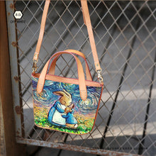 Load image into Gallery viewer, 2020 NEW Bag Real leather Oil Painted original design Van Gogh rabbit Women Messenger Crossbody bag Women Genuine Leather Bolsa