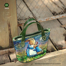Load image into Gallery viewer, 2020 NEW Bag Real leather Oil Painted original design Van Gogh rabbit Women Messenger Crossbody bag Women Genuine Leather Bolsa