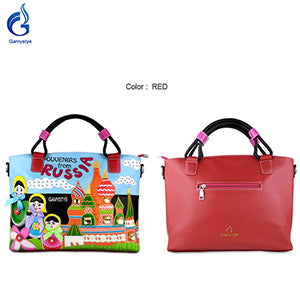 Russia STYLE Braccialini Style Cartoon Women Bags Leather Patchwork Embroidery Handbag Shoulder Bags Cross Messenger Bag