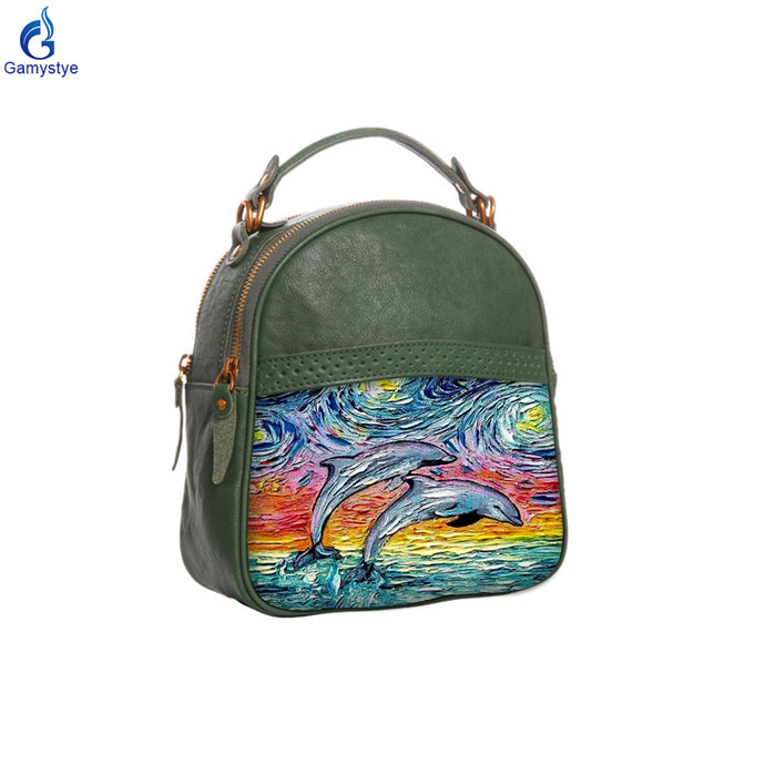 Fashion Designer Women Genuine Leather Backpack Shoulder School Bags for Teenagers Travel Cowhide Female Knapsack