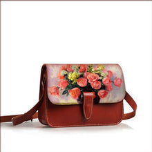 Load image into Gallery viewer, 2020 summer Small square Messenger bag Women&#39;s real leather Crossbody bag handmake ALEC Flowers bags women Genuine leather bolsa