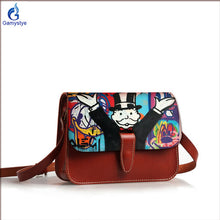 Load image into Gallery viewer, 2020 summer Small square Messenger bag Women&#39;s real leather Crossbody bag handmake ALEC Flowers bags women Genuine leather bolsa