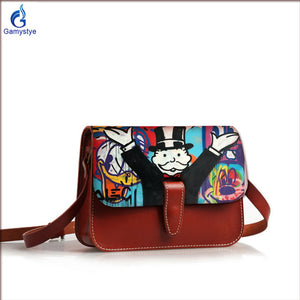 2020 summer Small square Messenger bag Women's real leather Crossbody bag handmake ALEC Flowers bags women Genuine leather bolsa