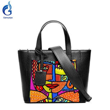 Load image into Gallery viewer, 2020 NEW Sumner Art Hand Paint Graffiti Van Gogh starry sky Bags Handbags Women Genuine Leather totes Shoulder Crossbody bags