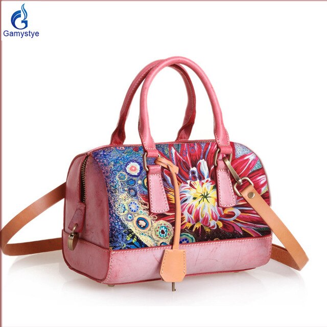 Women genuine leather bags pillow Personal custom Boston Barrel bag Cowhide Bag Messenger Portable Handbags Cylindrical bag