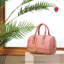Load image into Gallery viewer, Women genuine leather bags pillow Personal custom Boston Barrel bag Cowhide Bag Messenger Portable Handbags Cylindrical bag
