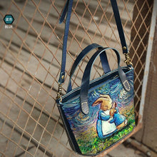 Load image into Gallery viewer, 2020 NEW Bag Real leather Oil Painted original design Van Gogh rabbit Women Messenger Crossbody bag Women Genuine Leather Bolsa