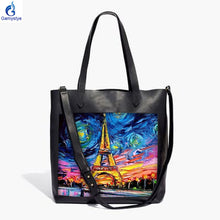 Load image into Gallery viewer, 2020 new summer POP street art Graffiti Face bags Women Genuine Leather Casual totes Shoulder Big capacity Crossbody bags Totes